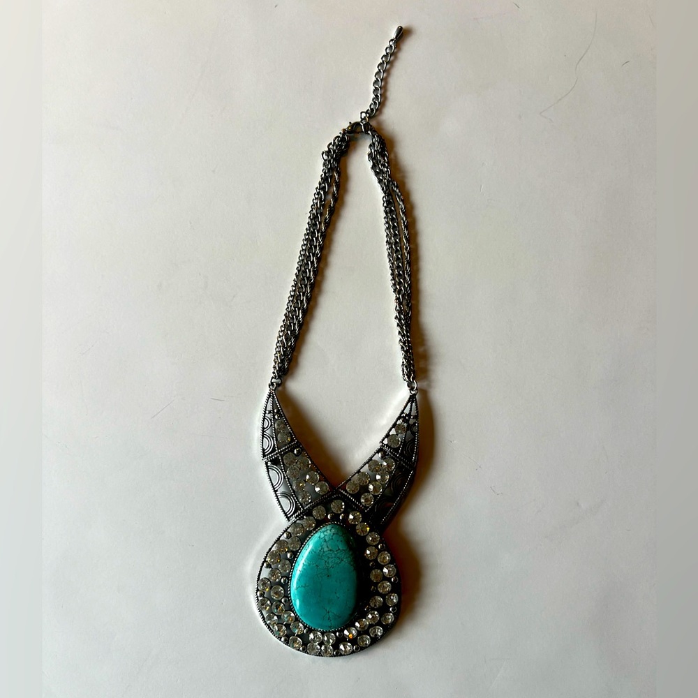 Necklace with Diamond/Turquoise
